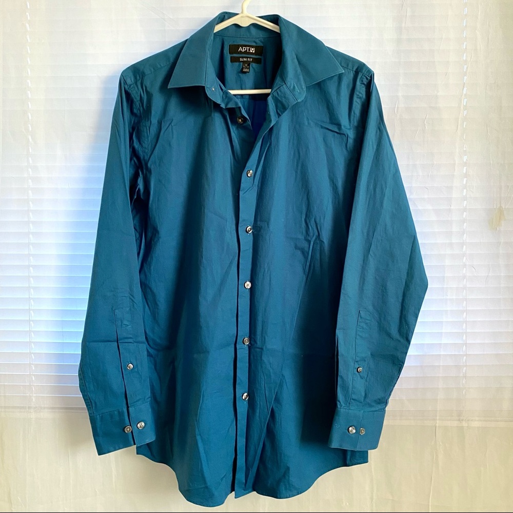 Apt. 9 Slim Fit Dark Teal Button-Down Shirt